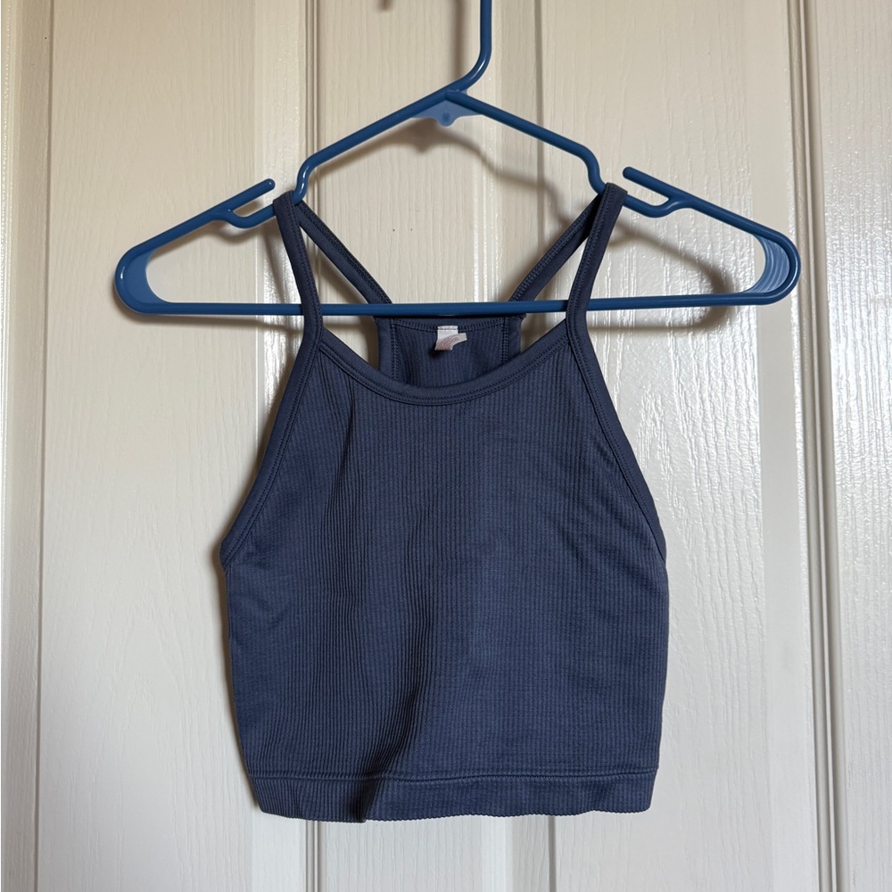 SO Navy Ribbed Tank Top